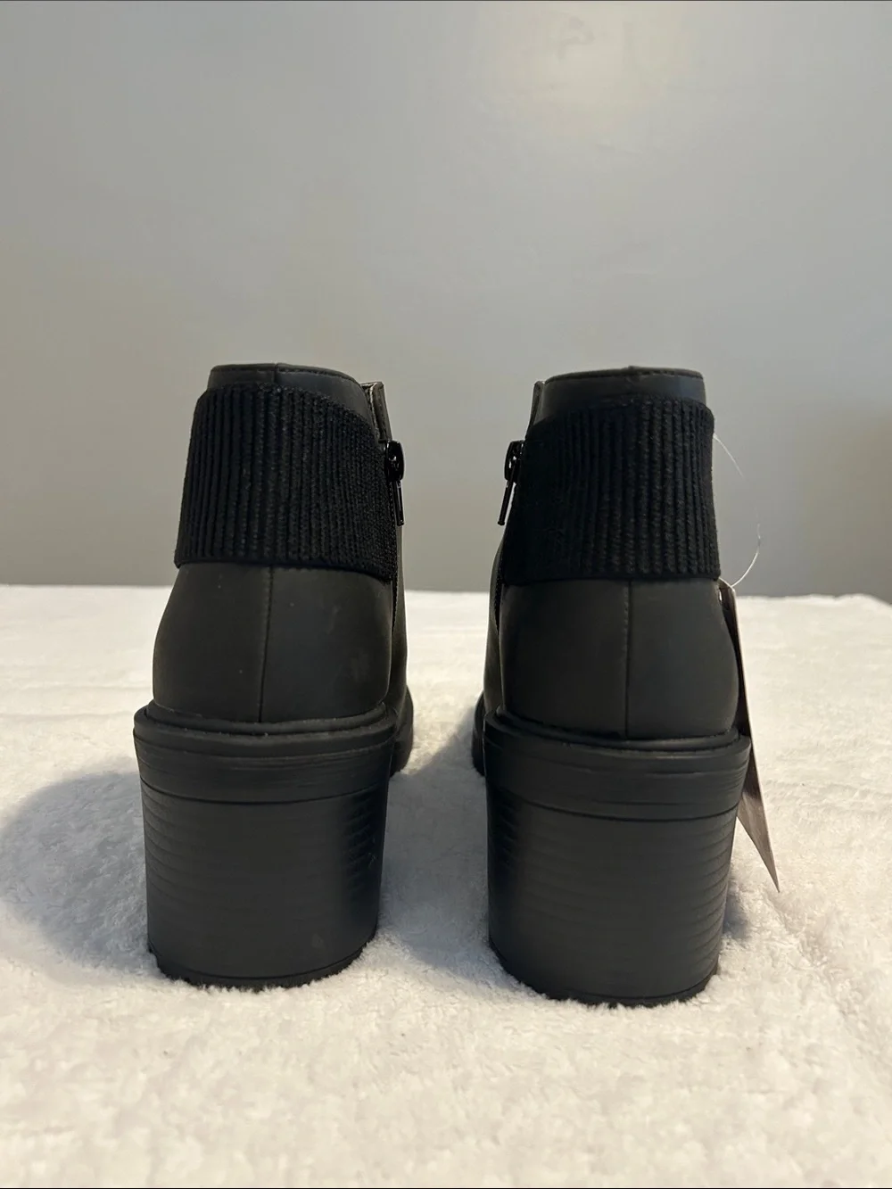 Muk Luks Black Ankle Boots with Elastic Panel